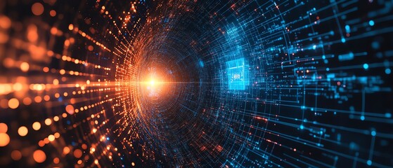 Poster - Futuristic abstract representation of digital transformation in business