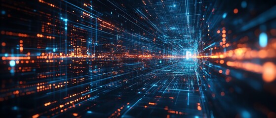 Poster - Futuristic abstract representation of digital transformation in business