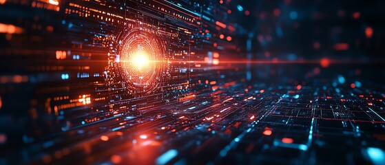 Poster - Futuristic abstract representation of digital transformation in business