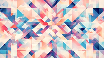 A vibrant, abstract geometric pattern with colorful shapes and angles. Suitable for design.
