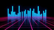 © sakulkarn - Futuristic Neon Music Waveform Visualization in Dark Background