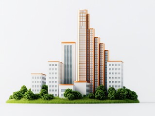 Conceptual Visualization of Growing Company in Urban Landscape