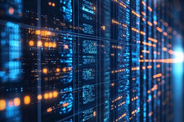 Wall Mural - digital data visualization representing modern computing infrastructure systems