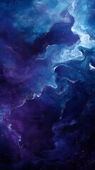 celestial abstract: an abstract rendering of celestial bodies in a cosmic swirl of blue and purple h