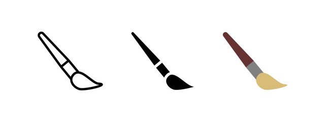 Wall Mural - paintbrush icon. artistic tool for painting and drawing vector illustration. creative design element