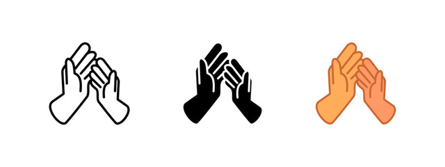Wall Mural - hands icon. couple sign. family relationship concept. human connection and support symbol. two hands