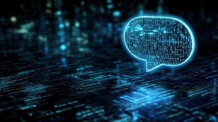 Digital Communication: A Futuristic Chat Bubble in Cyberspace