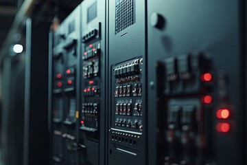 Wall Mural - computer server racks displayed in a large modern data center