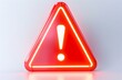 © kenkuza - 3d red hazard warning attention sign with exclamation on white background