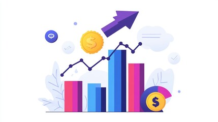 Fototapete - Business Growth Chart illustration