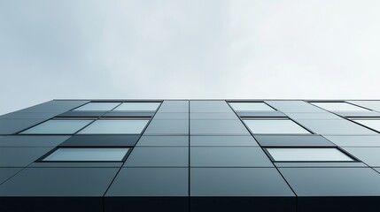 Poster - A minimalist architectural shot of a modern building with clean lines and large windows