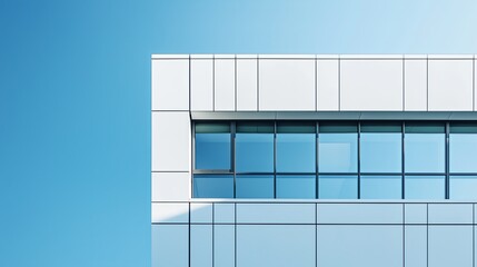 Poster - A minimalist architectural shot of a modern building with clean lines and large windows