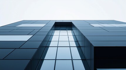 Poster - A minimalist architectural shot of a modern building with clean lines and large windows