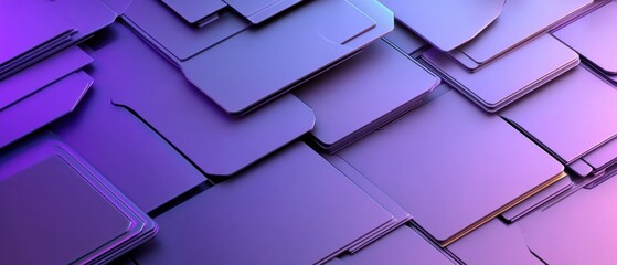 Poster - A purple background with many squares of different sizes