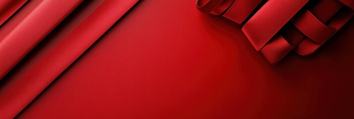Poster - A red curtain with a red background