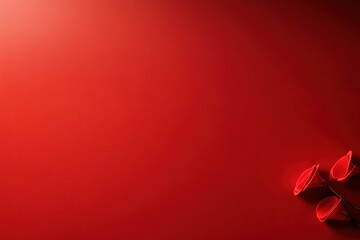 Poster - A red background with two red flowers on it