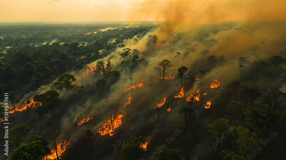 Forest fire devastation amazon rainforest aerial photography natural ...