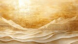 Golden desert landscape, ancient hieroglyphs, sunlit scene. Possible stock photo use Background image for travel, history, or adventure themes