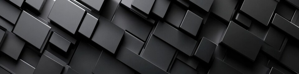 Poster - A black and white image of squares and rectangles