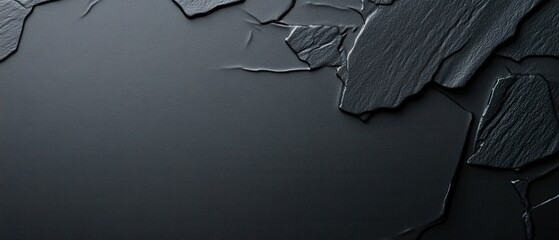 Poster - A black background with a grey rock wall