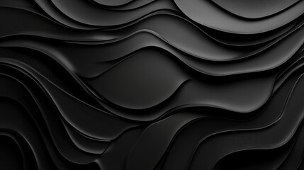 Poster - A black and white image of a wave with a black background