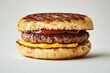 © Salander Studio - a minimalist burger made of round soft naan bread with a golden color