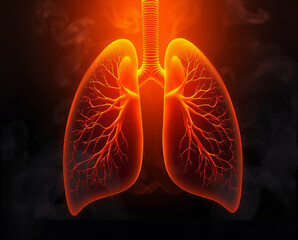 Wall Mural - image of lungs surrounded by smoke, symbolizing the harmful effects of smoking on respiratory health