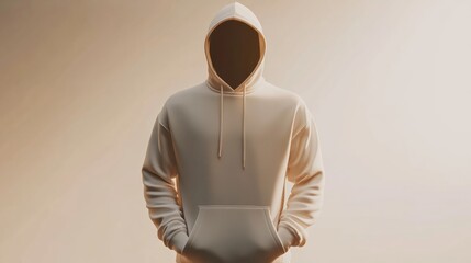 Aufkleber - Blank mens hooded sweatshirt mockup ideal for custom designs in front view showcasing clean modern style and versatile appeal