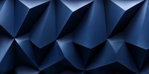 Fototapete - Blue background with a pattern of triangles. The triangles are of different sizes and are arranged in a way that creates a sense of depth and movement. Scene is dynamic and energetic