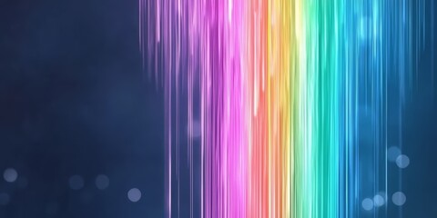 Poster - Colorful rainbow with a blue background. The rainbow is made up of many different colors, including red, orange, yellow, green, blue, and purple
