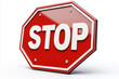 © Daryl - Bright red octagonal STOP sign with a bold white border. A universal road sign for traffic safety, caution, and driving regulations