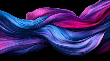 Leinwandbilder - Long, curvy line of blue and pink colors. The colors are vibrant and the line is flowing