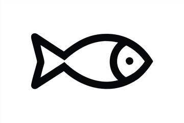 Wall Mural - Simple vector illustration of a fish in a minimalist style
