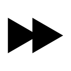 Wall Mural - double arrowhead icon indicating fast forward or advance functionality presented in minimalist vecto