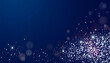 © SusDmi - Abstract dark blue background with glitter sparkle confetti, Holiday concept, happy birthday invite, flyer, Christmas, New Year card , with white tonespng
