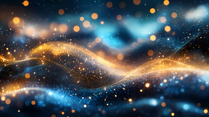 Wall Mural - abstract wave patterns with shimmering lights creating a dynamic visual texture. chromatic luminance