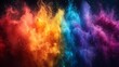 © Abdul - Creative design of Holi powders in motion with vibrant colors splashing and blending together set against a minimalist and abstract background