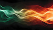 © Thiago - Hungary, hungarian vs austral islands smoky flags side by side. Lustral Waves. Illustration