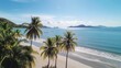 © Elshad Karimov - Praia do Forte in Mata de Sao Joao, Brazil, boasts stunning aerial views.  Palm trees line the beautiful beach, overlooking calm ocean waves.