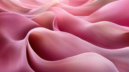 Wall Mural - Pink fabric waves, soft light, abstract background, design texture