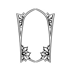 Wall Mural - a decorative frame with floral and leaves design elements, perfect for adding a touch of elegance to