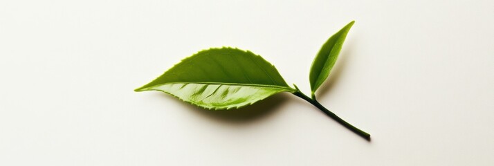 Leinwandbilder - Minimalist tea leaf spirals softly in gentle light with balanced composition highlighting natures beauty and simplicity