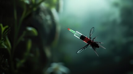 Wall Mural - syringe insect: a surreal macro photograph