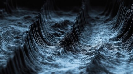 Sticker - abstract ocean waves: dark blue water texture