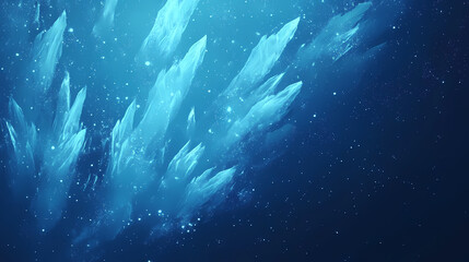 Wall Mural - abstract blue ice frozen texture background for winter holiday design. frosted glow. illustration