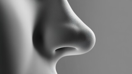 Wall Mural - human nose: a close-up monochromatic study