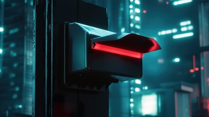 Wall Mural - cyberpunk cityscape: neon light and dark reflections