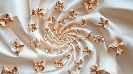 Aufkleber - Ribbons and bows spiral design with golden ratio arrangement perfect for text or logos