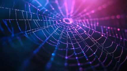 Morning Dew on Spider Web Macro Photography of Nature's Pattern and Texture