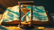© The 2R Artificiality - Hourglass and open Bible representing the end times.